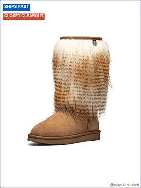 Women's Faux Fur Fluffy Snow Boots with Sheepskin Insole